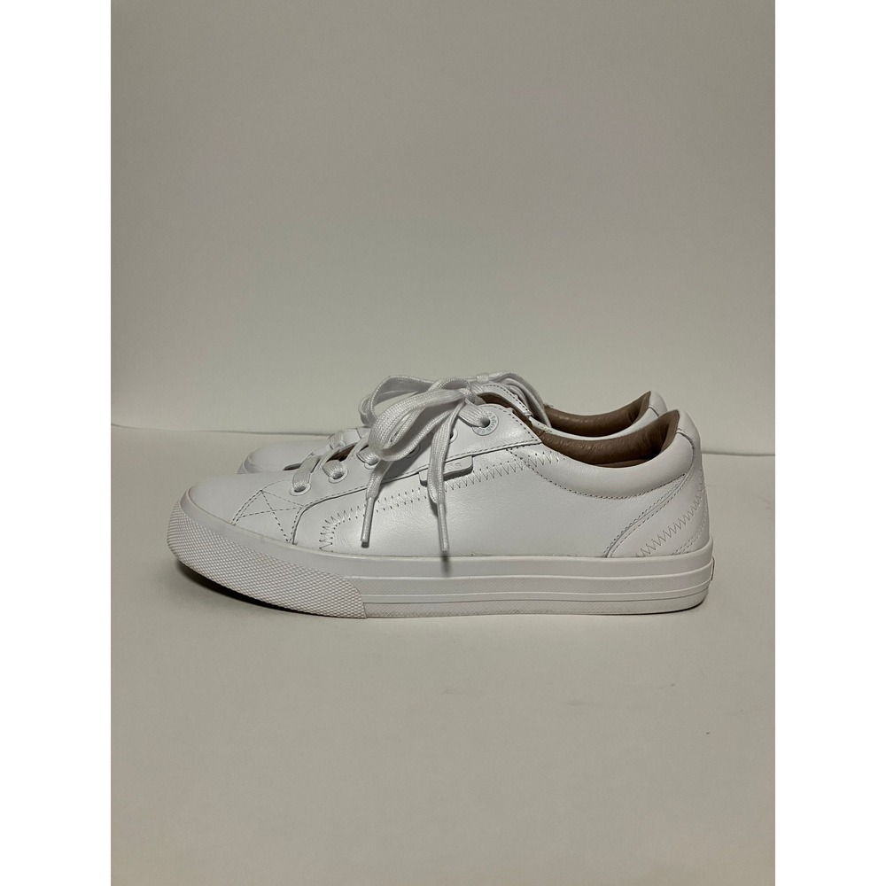 Taos Womens Plim Soul Lux Sneakers White Leather Minimalist Streetwear Size 8 - Picture 4 of 13
